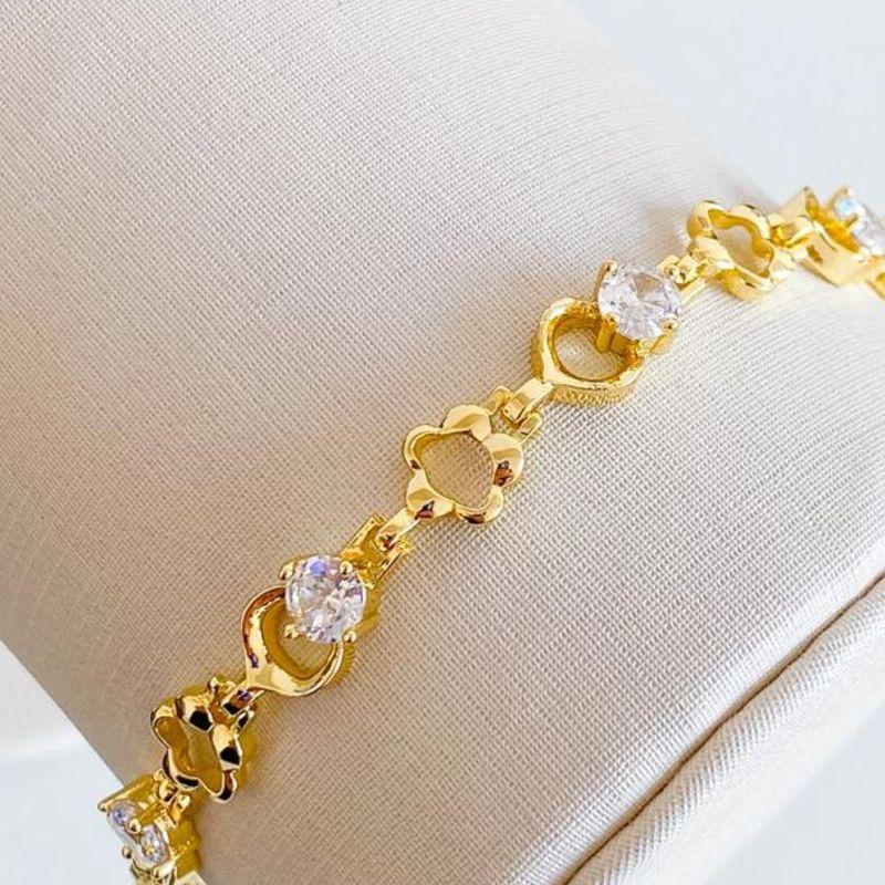PULSEIRA FLORES COM ZIRCONIAS