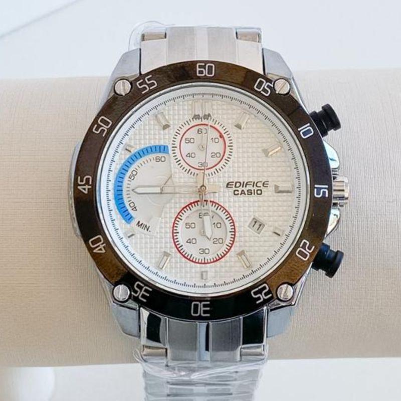 RELOGIO CASIO REDONDO COM FUNDO BRANCO COM PRETO