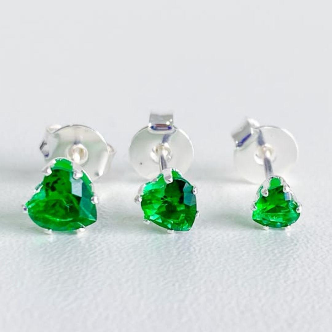 TRIO DE BRINCOS ZIRCONIA VERDE